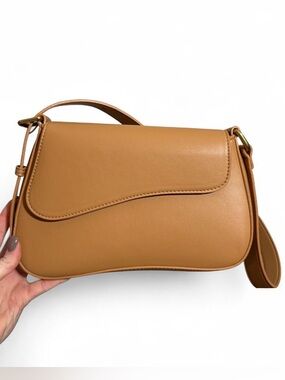 Antik Kraft Tan Shoulder Bag Baguette Style Neutral Purse